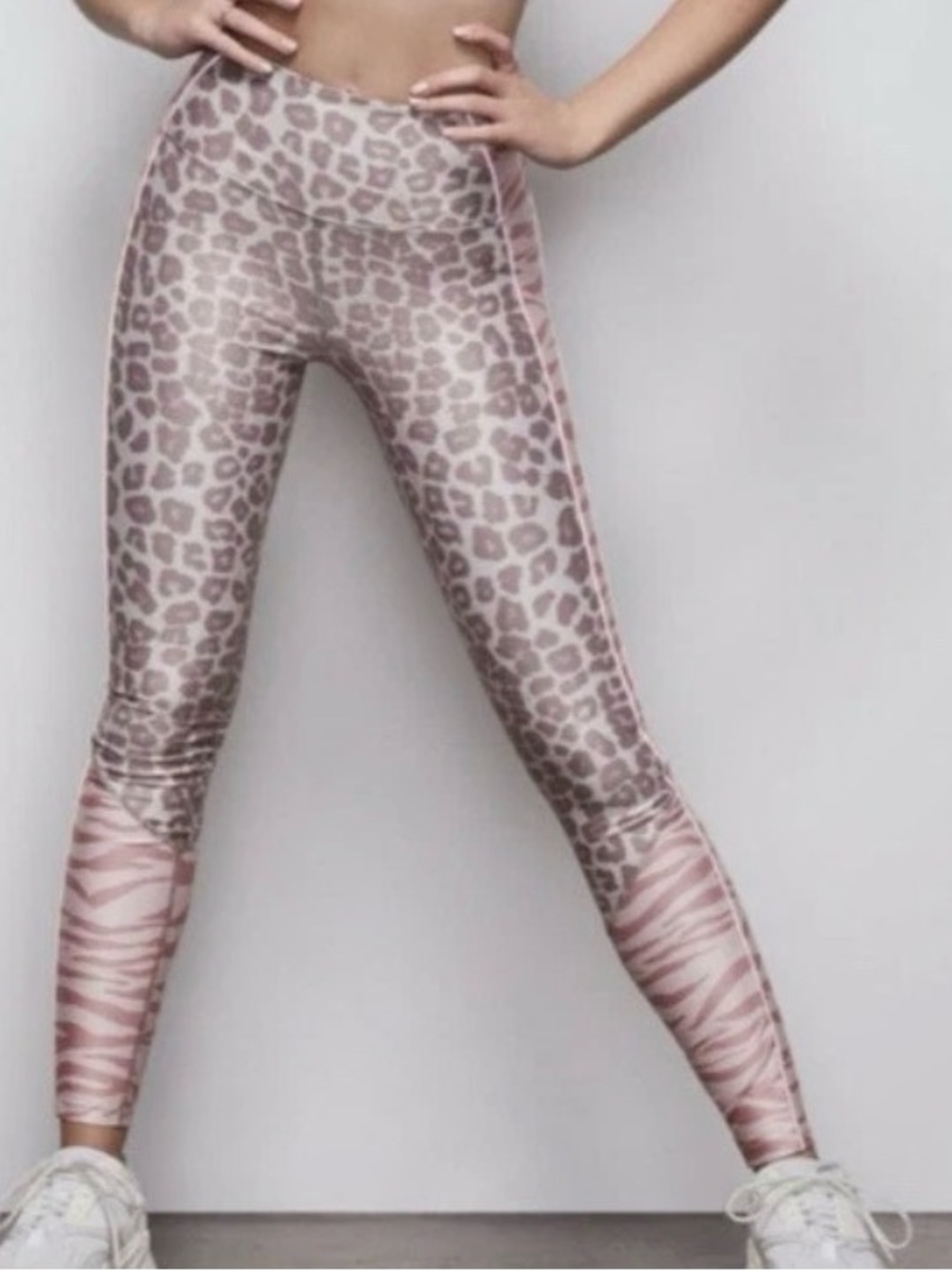 GOOD AMERICAN MIXED ANIMAL PRINT LEGGINGS PINK SIZE 2 - Picture 2 of 7